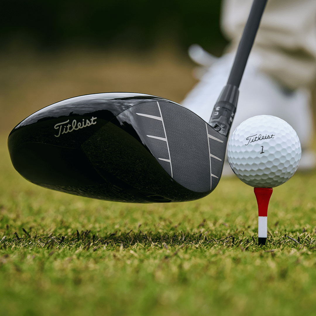 a lifestyle view of the titleist gts driver at address